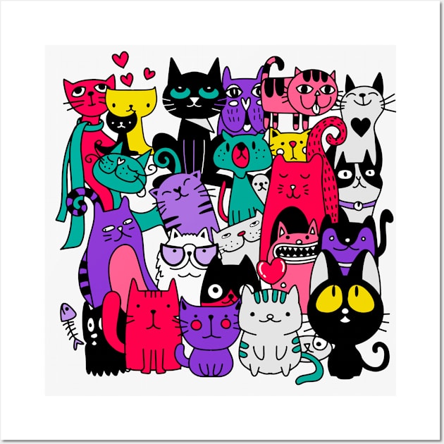 Crazy Cats Wall Art by Red Rov